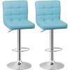 Segawe Modern PU Leather Adjustable Bar Stools w/ Square Back