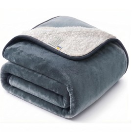 Sunheir Waterproof Dog Blankets for Small Dogs, Reversible Sherpa Fleece Thick Puppy Blanket, Leakproof Spill-Proof Pet Blanket for Cat, Bed, Couch, Furniture Protector, Travel, Camping, 25"X35", Grey