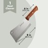 Juvale Meat Cleaver - 8-Inch Stainless Steel Blade, Wood Handle