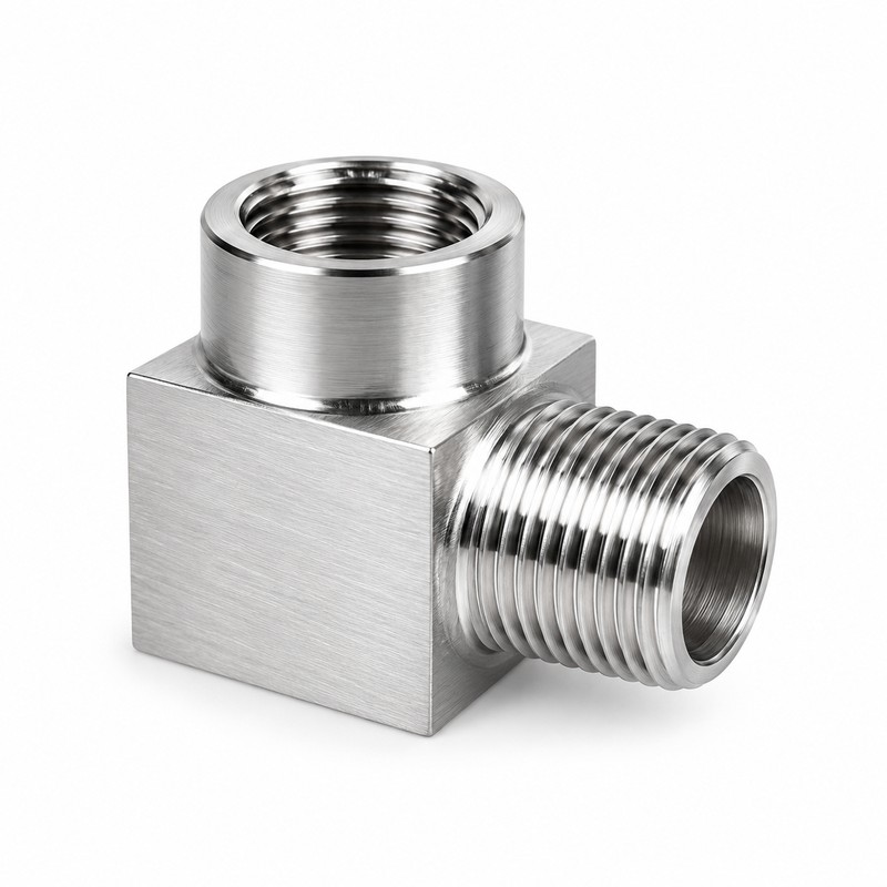 304 Stainless Steel 90° Elbow Pipe Fitting – Male/Female Threaded