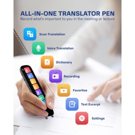 Scan Reader Pen for Dyslexia - Translator Pens Real-Time Supports Speech & OCR Text Excerpt, Smart Voice, Multi-Languages Offline & Online Reading Scanner for Professionals, Travelers, Students