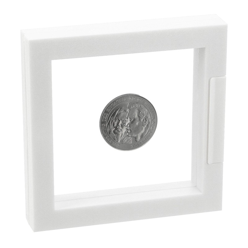 SAFE 4500 Schweberahmen weiß 13x13 cm - Münzrahmen - Objektrahmen