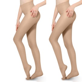 2 pantimedias de compresión de 20 a 30 mmHg opacas con puntera cerrada para mujeres y hombres, ayuda a aliviar la hinchazón de venas varicosas, edema 