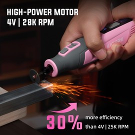 Katerk Cordless Rotary Tool, 4V 4000mAh Battery, 6-Speed Variable 28000RPM, Rotary Tool Kit with 70 Accessories Engraving Pen for Sanding, Polishing, Drilling, Etching, Grinding, Wood Carving