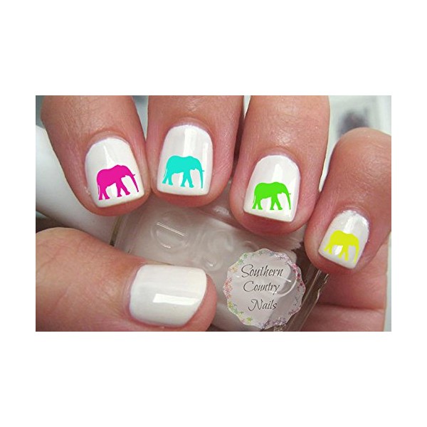 20 Elephant Nail Art Decals Set 5
