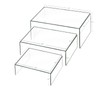 ADColor 5PCS Clear Acrylic Display Risers,Showcase Shelf for Figures, Buffets,