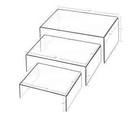 ADColor 5PCS Clear Acrylic Display Risers,Showcase Shelf for Figures, Buffets, Cupcakes and Jewelry Display Stands, with Sticky Protective Film