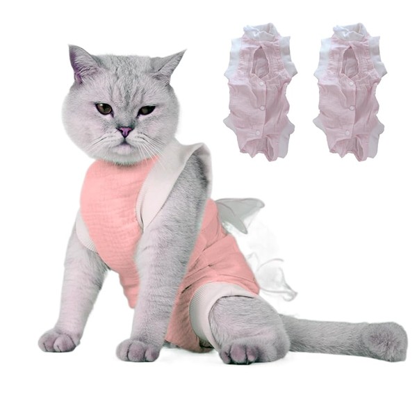 2 Packs Cat Surgery Recovery Suit – Soft Cat Onesie