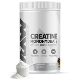 Creatina micronizada para fuerza muscular, recuperación y rendimiento entra en conflicto con el valor RAW Creatina sin sabor - 100 porciones, 17.64 oz