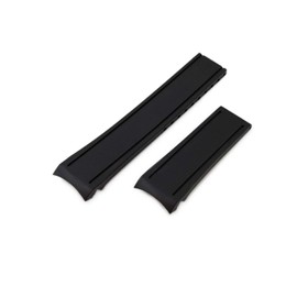 CRAFTER BLUE 20mm Curved End Watch Band Rubber Strap Replacement for Seiko MM300 MarineMaster SBDX001, SBDX003, SBDX005, SBDX017, SBDX021(SLA019J1), SBDX025, SBDX023, SLA023J1(SLA021J1) etc Black