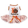 Petitebelle 1st Turkey Thanksgiving Puppy Dog Dress (Weiß/Punkte, Größe S)