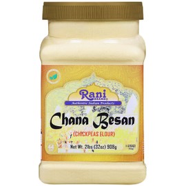Rani Chana Besan (Chickpeas Flour, Gram) 32oz (2lbs) 908g PET Jar ~ All Natural | Vegan | Gluten Friendly | NON-GMO | Kosher | Indian Origin
