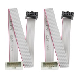 YINETTECH 2Pcs 10 Pins IDC Extension Cable IDC Extension Jumper Connector Male to Female IDC Extension Cable 2.54mm Pitch Double Row Flat Ribbon Cable