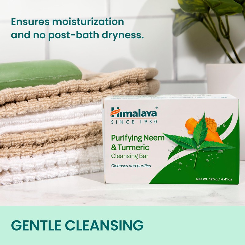 Himalaya Purifying Neem & Turmeric Cleansing Bar for Clean and