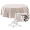 H.VERSAILTEX Linen Textured Tablecloth Round 70 inch Waterproof Solid Linen