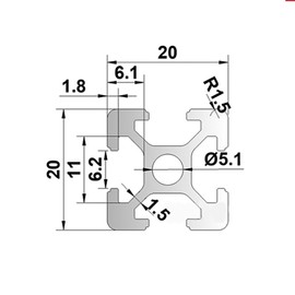 Kwweeoo 2020 Aluminum Extrusion T Slot 150mm Long Silver 4 Pack, Extruded Aluminum Profile T-Slot 20 Series European Standard Anodized Linear Rail 20 x 20 5.91" 4Pcs