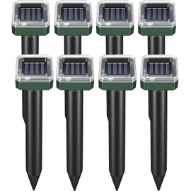 Mole Repellent Solar Powered, 8 Pack Waterproof Ultrasonic Gopher Vole Repellent Outdoor, Rat, Squirrel, Skunk, Repellent for Lawn Garden Yard