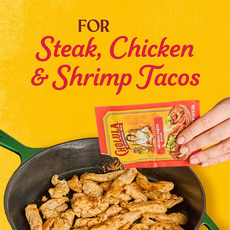 Cholula Seasoning Mix, Original Fajita, Medium Heat, For Chicken, Steak,