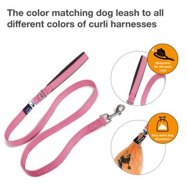 Curli Basic Nylon Dog Leash, 140 x 1.5 cm, Light Pink