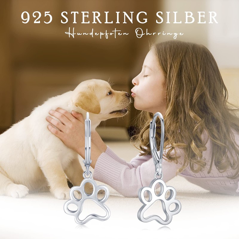 925 Sterling Silver Animal Earrings Hypoallergenic Leverback Earrings, Sterling Silver