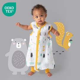 Schlummersack Sleeping Bag with Feet, Summer 0.5 Tog, Thin Bamboo Muslin, Sleeping Bag with Legs, Unlined, Summer Sleeping Bag, Various Sizes and Designs / Colours, Forest animals