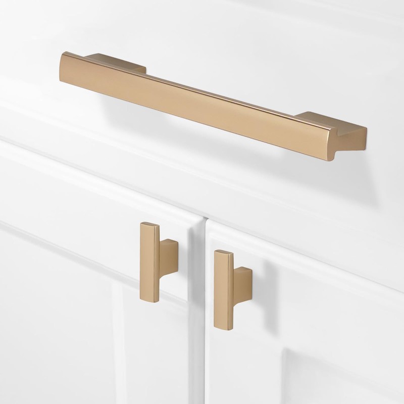 Amasideca 10 Pack Champagne Copper Pulls 5 Inch Hole Centers