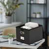 Umtiti A4-Size Black Leather File Organizer Box with Lid（Folders not