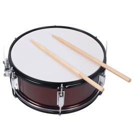 Stainless Steel Snare Drum 14in for Military Band Student Beginners, Powerful Penetration, Support Multiple Timbre with Drumsticks, Solid Wood Material