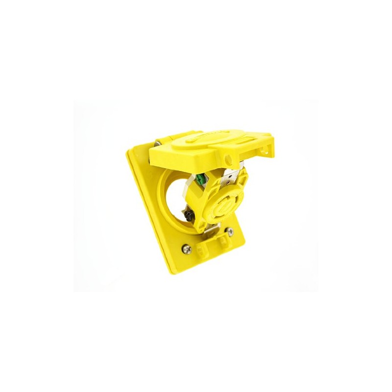 Leviton 69W47 30-Amp, 125 Volt, Flush MTG Locking Receptacle, Industrial