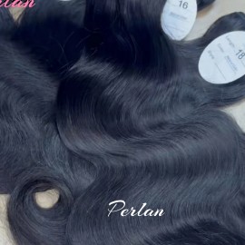Indian Raw Human Hair Extensions Loose Deep Wave & Natural Wave Styles Cuticle Aligned Vendors Wholesalestyle: Natural Wave, color: Black, Stretched Length: 14 in
