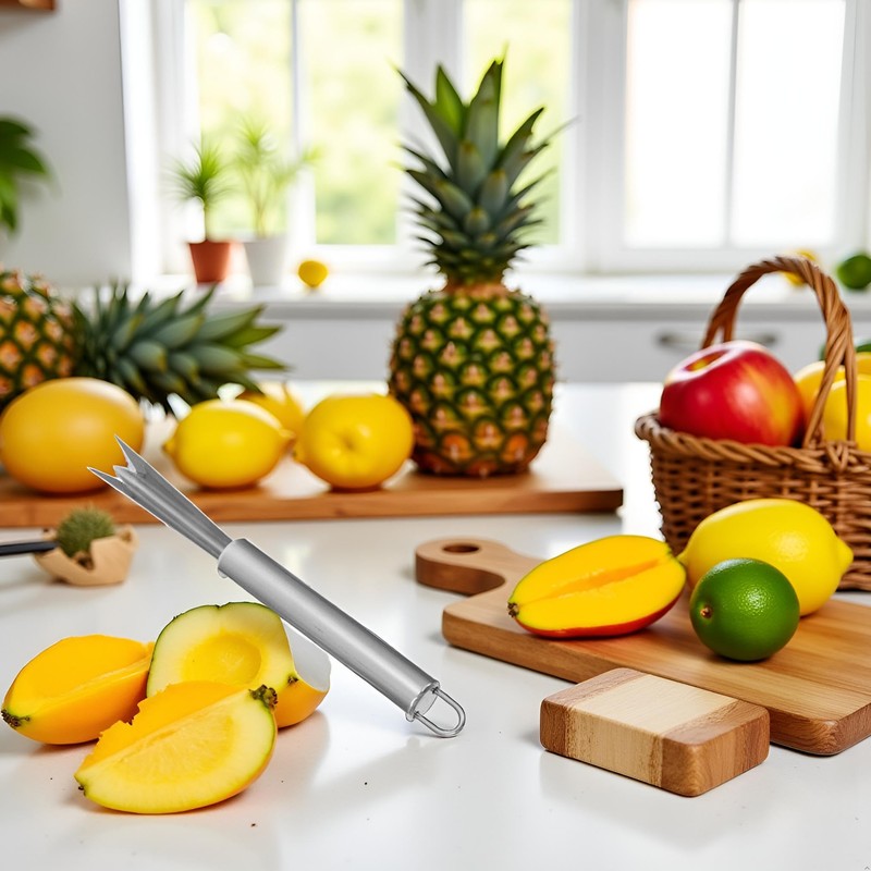 Silver Pineapple Eye Peeler Remover Tool, Multipurpose Pineapple Eye Clip,Pineapple