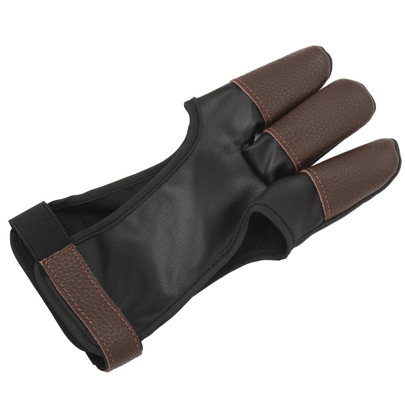 Archery Glove Finger Tab Accessories Three Finger Guard PU Leather