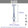 TERF® M12 X 110mm Cup Square Carriage Bolt and Nut