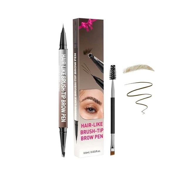 4D Eyebrow Pencil, Waterproof Eyebrow Pen, 2 in 1 Long