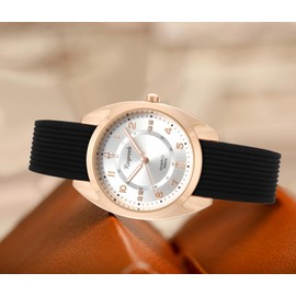 RUYEOOK Nurse Wrist Watch for Women,Elegant Silicone Band Nursing Waterproof Quartz Analog Display Ladies Bracelet Dress Watches (R8630 White Black)