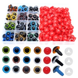 344Pcs Safety Eyes for Crafting Crochet - Thalinfayi 15mm Plastic Crocheting Safety Eyes Colorful Stuffed Animal Eyes with Secure Washers for Amigurumi, Crafts, Crochet Toy and Stuffed Animals