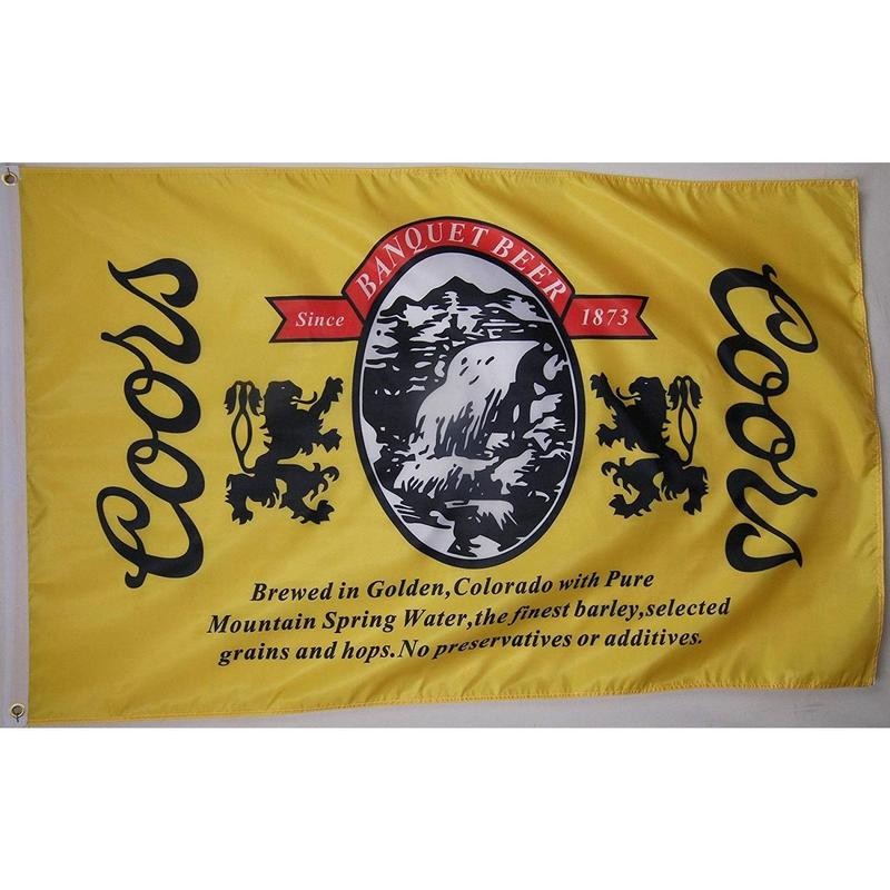 Coors The Banquet Beer Flag 3 'X 5' Deluxe Indoor