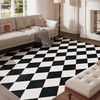 ARKIIKI 8x10 Washable Checkered Rugs for Bedroom, Black and White