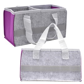 Tragetasche für Figuren Aufbewahrung,Filz-Organizer-Tasche für Figur und box Tragetasche mit Griff Reiseaufbewahrung Filztasche mit Griff Home Outdoor Handtasche für Audio Player und Puppen(Lila)