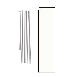 Solid White Outdoor Rectangle Feather Banner Flag Sign with Pole Kit and Ground Spike
