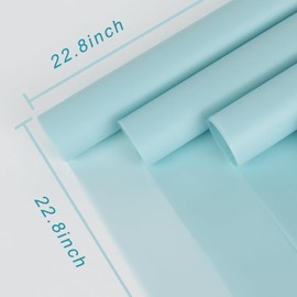 Vowovosday Flower Wrapping Paper, 20 Pack, 'Misty Light Blue' Used for DIY Crafts, Gift Packaging, 23x23 Inch (Waterproof, Bouquet)
