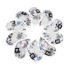 10pcs Golf Iron Covers Skull Pattern PU Scratch Proof Club Iron Head Protector for Daily Use Competition