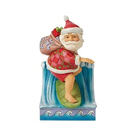 Enesco Jim Shore Heartwood Creek Santa Surfing Figurine