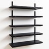Fixwal Floating Shelves Set of 5, Width 4.7 Inches Black