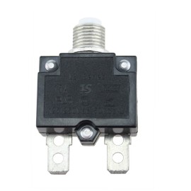 ZOOKOTO 15A DC50V AC125-250V Push Button Reset Circuit Breakers with Quick Connect Terminals and Waterproof Button Black Cap