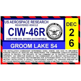 2026 Groom Lake AFB Area S4 Parking Decal (Area 51)