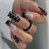 Black Gradient Press on Nails Medium Short Square Fake Nails