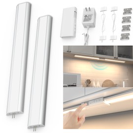 MYPLUS Under Cabinet Lighting Radar Sensor, 2 Pcs 12 inch Under Counter Lights Dimmable and Bright 420 Lumens, Linkable Led Light Bar for Kitchen Cabinet,Counter,Shelf