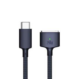SlimQ USB-C Compatible with Magnetic 3 Charging Cable Compatible with MacBook Air (M2 chip, 2022) MacBook Pro (14-inch 16-inch, 2021 2023), Type-C 140W Fast Charging Cord (Blue, 2m/6.6ft)