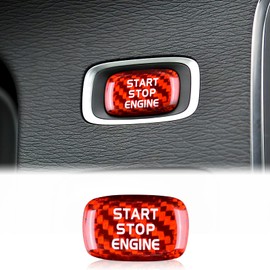 KUNGKIC Carbon Fibre Engine Start Stop Switch Carbon Fibre Engine Start Button Accessories for Volvo V40 V60 S60 XC60 S80 Accessories Interior 2009 2010 2012 2013 2014 2015 2016 2017 2018 2019 Red